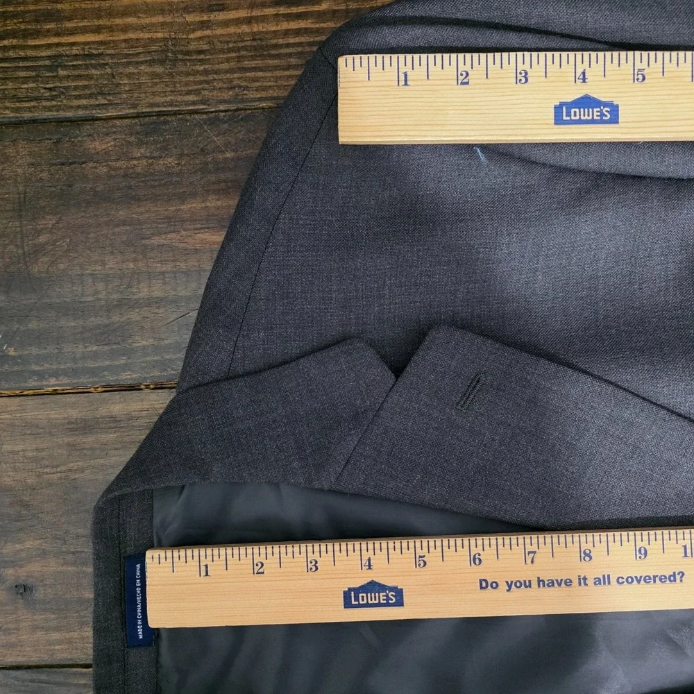 Stafford‎ Essentials Men's Sport Coat Blazer Two Button Gray Poly Wool Blend 48R